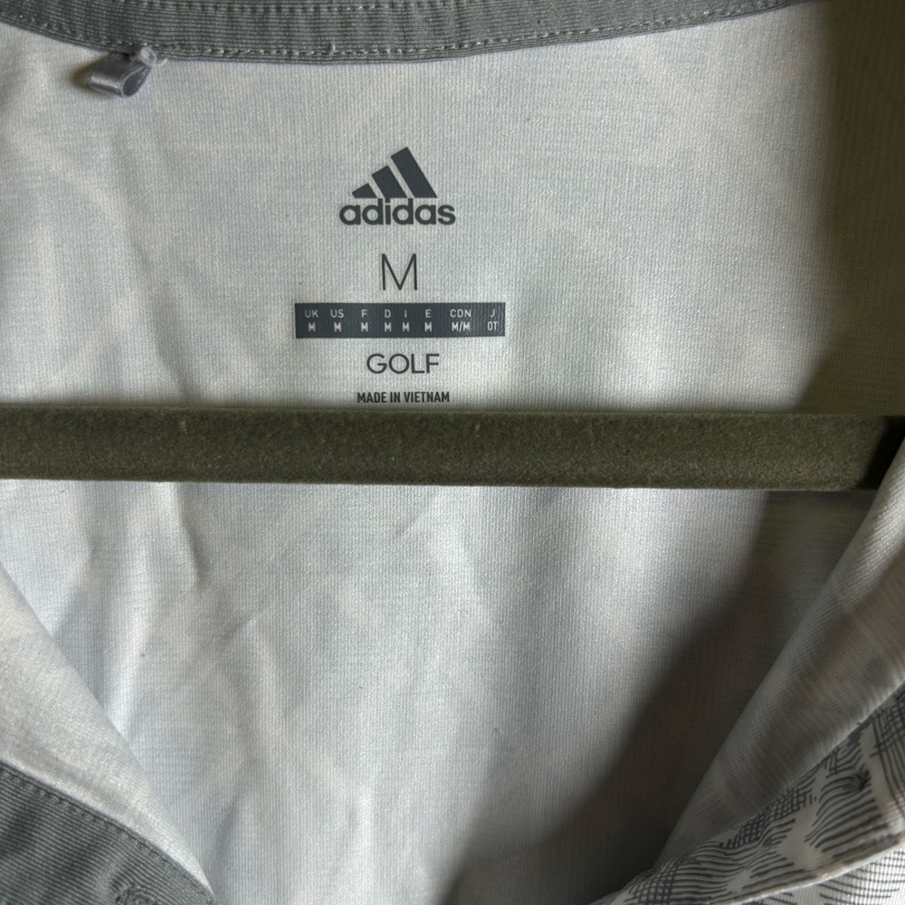 Adidas Golf Gray Long Sleeve Shirt Adidas Golf gray white geometric print - Picture 3 of 4
